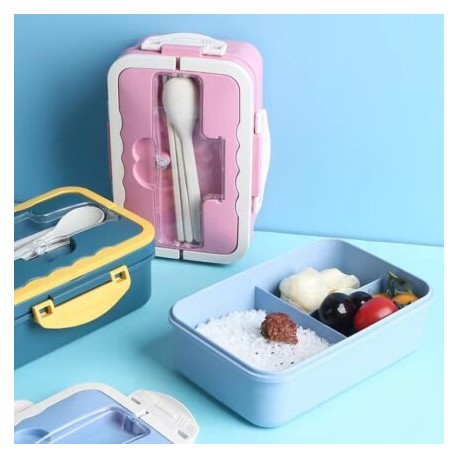 LONCHERA LUNCH BOX DE COLORES CON CUBIERTOS SKU: HOAC-100