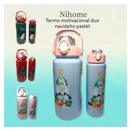 TERMO NAVIDEÑO DUO PASTEL CON ARBOL CLAVE: TERM-25