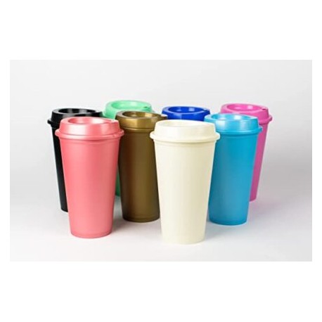 VASO CAFETERO DE PLASTICO VARIOS COLORES CLAVE: PROV-19